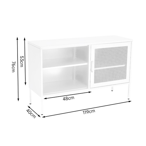 Industrial Metal Cabinet Storage Sideboard 1/2/3 Doors Cupboard Unit Home Office - Picture 47 of 65