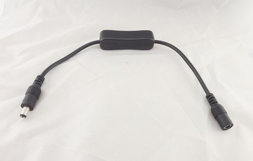 1pcs 5.5mm x 2.1mm Male Plug to Female Jack DC Power Cable with Switch 1Ft Black - Picture 1 of 6