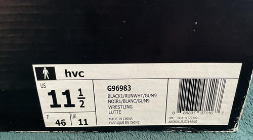 SCARPE SNEAKERS UOMO ADIDAS G96983 HVC WRESTLING NERE/BIANCHE NUOVE CON SCATOLA Tg 11 1/2 - Foto 15 di 16