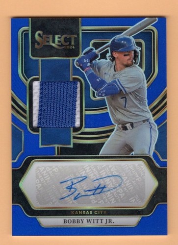2024 Panini Select BLUE MATERIALS Bobby Witt Jr. #/35 SP AUTO PATCH - ROYALS - Picture 1 of 2