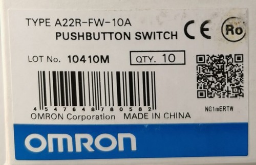 10 x A22R-FW-10A /A22RFW10A Omron 22mm Pushbutton Switch White SPST-NO Alternate - Picture 4 of 6