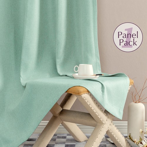 PRIVACY GROMMET BLACKOUT LINEN WINDOW CURTAINS LIVING ROOM DRAPES 1 PANEL - Picture 88 of 161