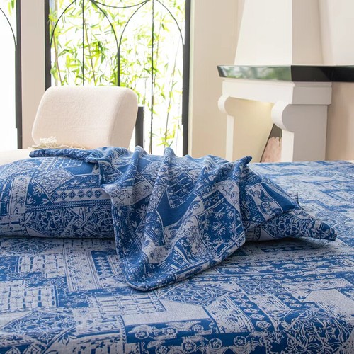 Bedding Set 4 Pcs Set Double Layer Yarn Quilt Cover Flat Sheet 2 Pillowshames - Picture 5 of 36