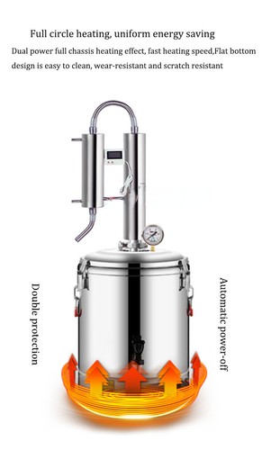 Macchina Birrificio 30L Acciaio Inox Distillatore Whisky Estrattore Olio Essenziale - Foto 1 di 8