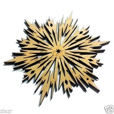 3 3" x 1/8" Snowflakes Wooden Holiday Christmas Ornaments Hard wood Decor USA