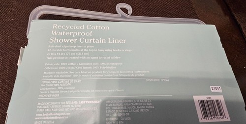 Haven Long 70 Inch x 84 Inch Ivory Recycled Cotton Shower Curtain Brand New - Picture 6 of 10