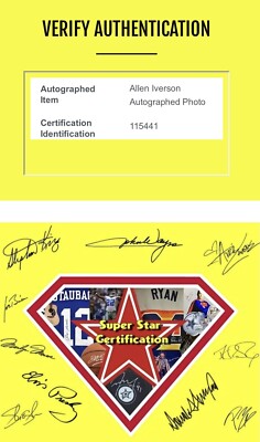 VTG Allen Iverson Rare Authentic HandSigned 10×8