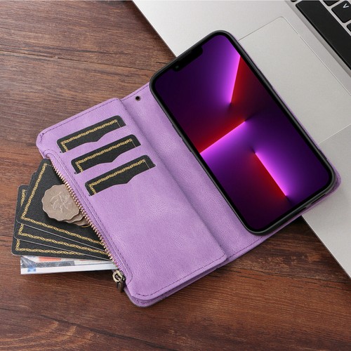 Flip Zipper Leather Wallet Phone Case For Sony 5iii 10iii Google Pixel 6 7 Pro - Picture 2 of 17