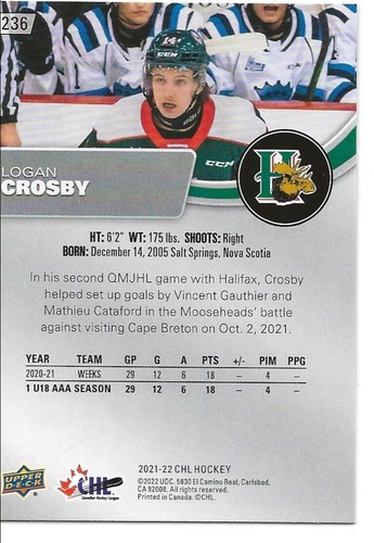 2021-22 Upper Deck CHL Hockey Base "You Pick from list #1-#250" - Picture 474 of 502
