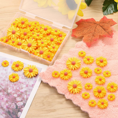 100 Pcs Resin Daisy Decor Daisy Embellishment Epoxy Sunflowers Craft Decorations - Bild 7 von 7