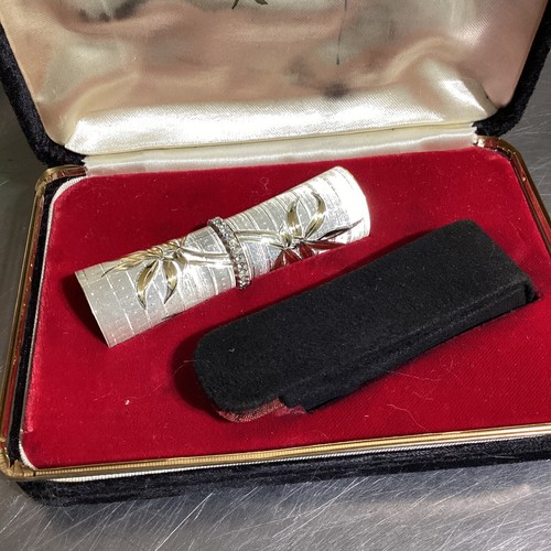 Vintage Revlon 598 by Van Cleef Sterling Silver Lipstick Case/Holder Velvet Box - Picture 3 of 8