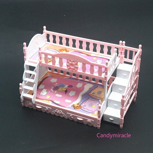 Kunststoff Maßstab 1:12 Puppenhaus Miniatur Etagenbett Kinder Schlafzimmer Möbel - Bild 2 von 7