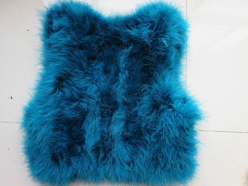 Girls Real Ostrich Feather Fur Vest Waistcoat Gilet Wedding Party Peacock Blue - Picture 5 of 8