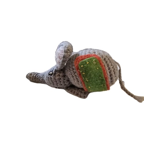 Crocheted Plush Toys Handmade Elephant Turtle Stuffed Animals Blue Gray Folk Art - Picture 7 of 13