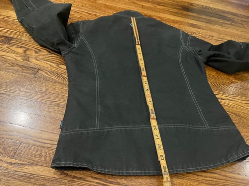 Giacca Kuhl donna S tela verde foderata zip intera vintage tinta patina escursionismo - Foto 7 di 8