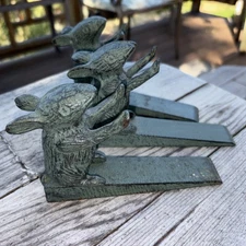 Three Vintage Metal Door Stop Wedge Mouse Holding the Door Open Farmhouse Rustic