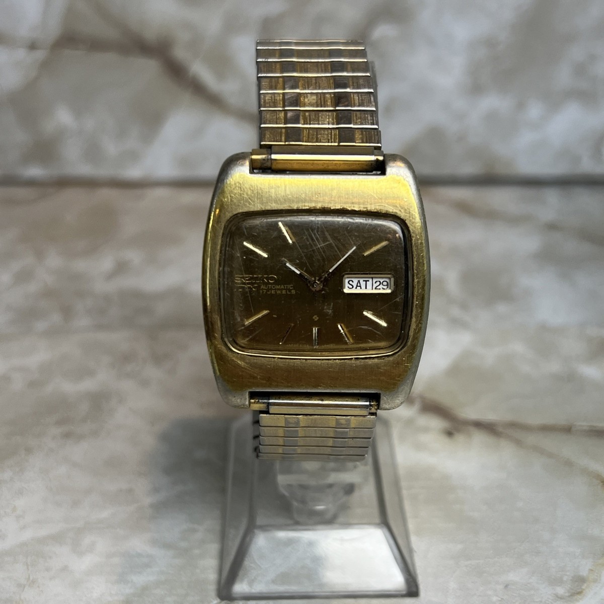 昭和レトロ　アンティーク　ロッテ Vintage Seiko DX 6106-5519 Men's 17 Jewels Automatic Stainless