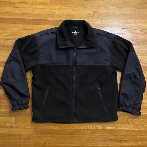 Spiewak Jacket Mens Large Black Fleece Softshell Hybrid Full Zip Security Work - Picture 1 of 14