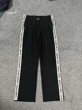Nike Pro Womens Size M Black Tear Away Full Snap Pants Silver Stripe
