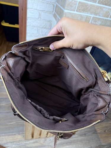 Chloe Calfskin Medium Maarcie Satchel Ebony Leather Brown Shoulder Bag - Picture 19 of 23