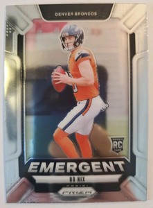 2024 Panini Prizm Emergent Silver Prizm #3 Bo Nix Rookie RC Denver Broncos