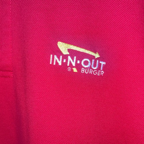 In N Out Burger Men's Red Polo Shirt Restaurant Cotton Size L Employee - Bild 2 von 4