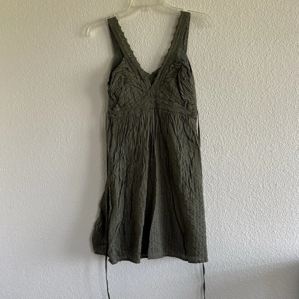 Mini Vestido para Mujer JFW Verde Oliva Talla 7, Boho 100% Algodón Cottagecore Foto 2 de 4