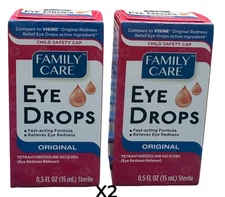 Eye Drops Original Family Care 0.5 fl oz | Soothing Relief | Pack of 2,3,4.