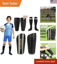 Soccer Shin Guards for Kids Adults, Toddler Shin Pads Set with Sleeves and Lo...