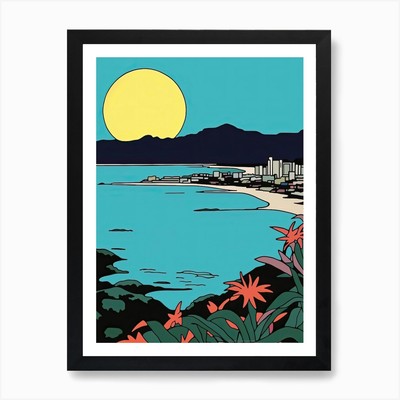 Minimal Design Style Of Honolulu Ha Gerahmtes Wandbild Poster Leinwanddruck Bild