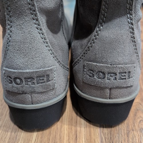 Sorel Meadow Waterproof Winter Boots Size 12 Grayish Brown Suede Zip Pull-On - Picture 4 of 9