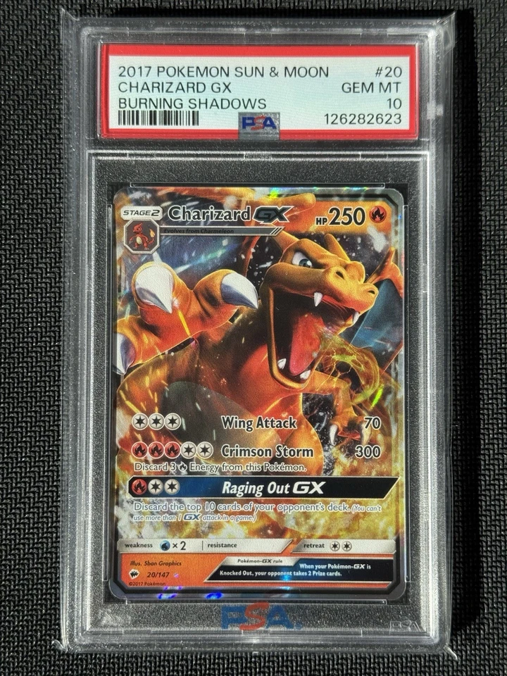 2017 POKEMON SUN & MOON BURNING SHADOWS #20 CHARIZARD GX PSA 10 - Image 3 of 4