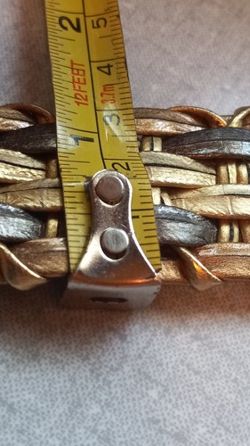 Vintage goldfarbener Webgürtel 37,5 Zoll lang Damen Gr. SM gewebt verstellbar  - Bild 9 von 11