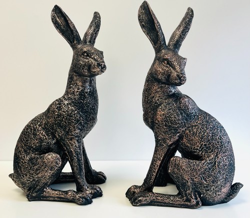 Hare Ornament, Bronze Effect, 43cm, Indoor Outdoor Decorative Rabbit Gift - Picture 13 of 16