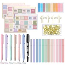 Bible Journaling Kit - Bible Study Supplies Include Highlighters, Pens, Lamin...