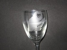 NEW ETCHED GOLDEN LION TAMARIN STEMMED WINE GLASS