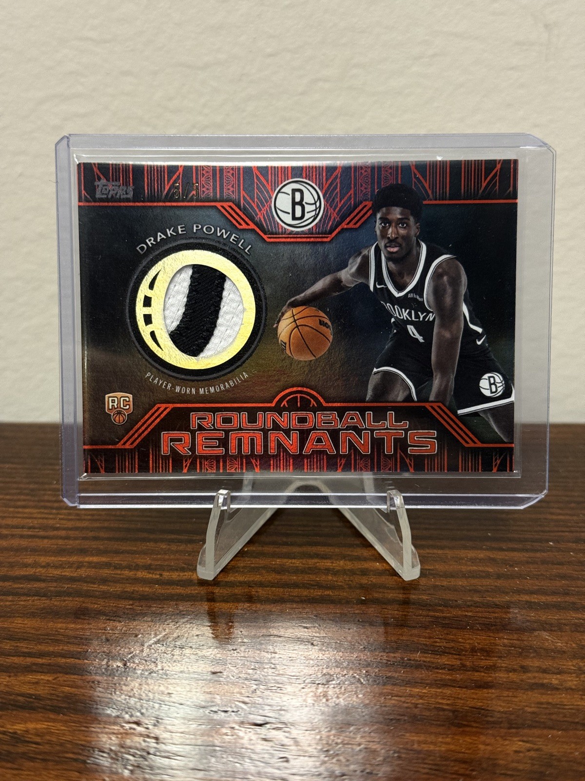 DRAKE POWELL 2025-26 Topps Rookie Roundball Remnants RC Jersey #RRR-DP Red 5/5