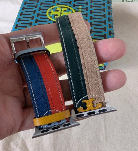 Bracelet multicolore femme Tory Burch McGraw pour Apple Watch bracelet cuir 38 mm/40 - Photo 3 sur 7