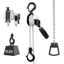 VEVOR Manual Lever Chain Hoist 1/2T 1100lbs 10ft Lift Alloy Steel for Warehouse