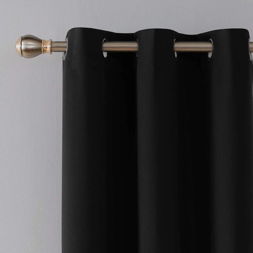 Einfache fertige thermische Verdunkelungsvorhänge Ösenring Oberteil mit kostenloser Krawatte - Bild 8 von 71