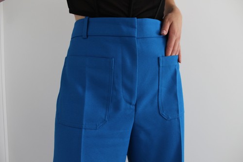 Victoria Beckham Alina Wide-Leg Pants Bright Blue high-rise waist size 40 - Bild 3 von 8