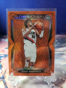 2023 Panini Obsidian Electric Etch Orange Flood /99 Scoot Henderson #2 Rookie RC