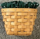 1998 Longaberger Handwoven Wall Hanging Oval Basket Cotton Liner & Protector