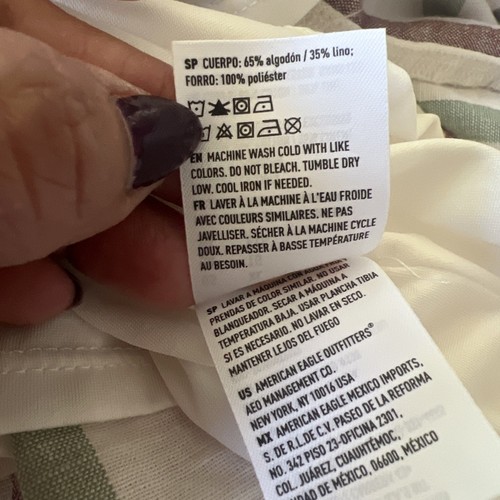 American Eagle Leinenmischung Regenbogen Streifen Neckholder Stufen Kleid Mehrfarbig Größe XL - Bild 15 von 15