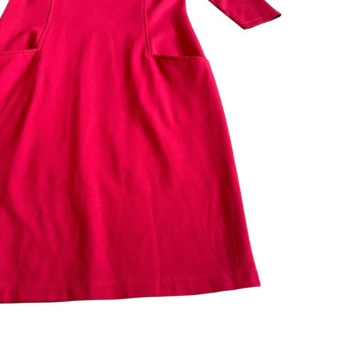 J. McLaughlin Bold Red Sheath Dress Knee Length 3/4 Sleeves Knit Size Small - Picture 4 of 11