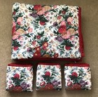Pottery Barn Margeaux Floral  King Quilt & 3 Standard Shams  Embroidered  Exc!