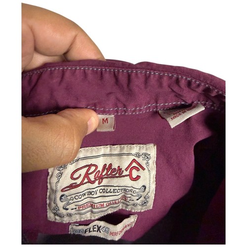 Camisa Rafter C Para Hombre Mediana Púrpura Perla Snap Colección Vaquera Pro Flex 45 - Imagen 15 de 18
