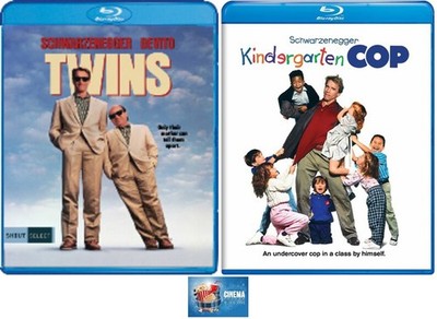Arnold Schwarzenegger Double Feature Kindergarten Cop & Twins 2 Blu Ray Set New