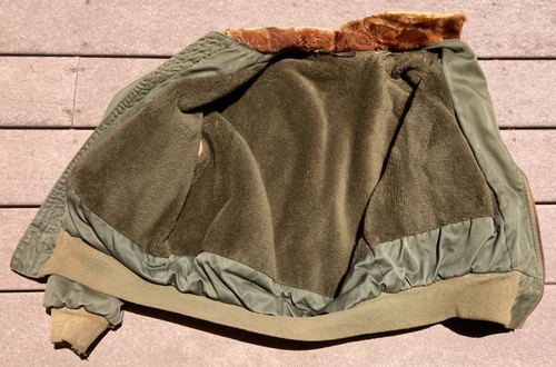 WW2 USAAF US Army Air Force B-15 Cotton Fur Lined Flight Jacket Coat - Picture 2 of 17