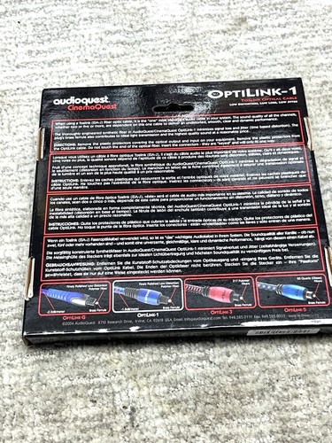 NOS AudioQuest 2 Meter OptiLink-1 Blue Toslink Optical Audio Blue CinemaQuest - Picture 3 of 6